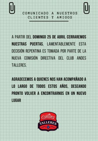 El cartel publicado en las redes sociales.