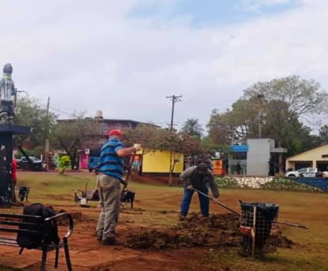 La Plaza de los Niños se encuentra en obras y mantenimiento en Puerto Iguazú.