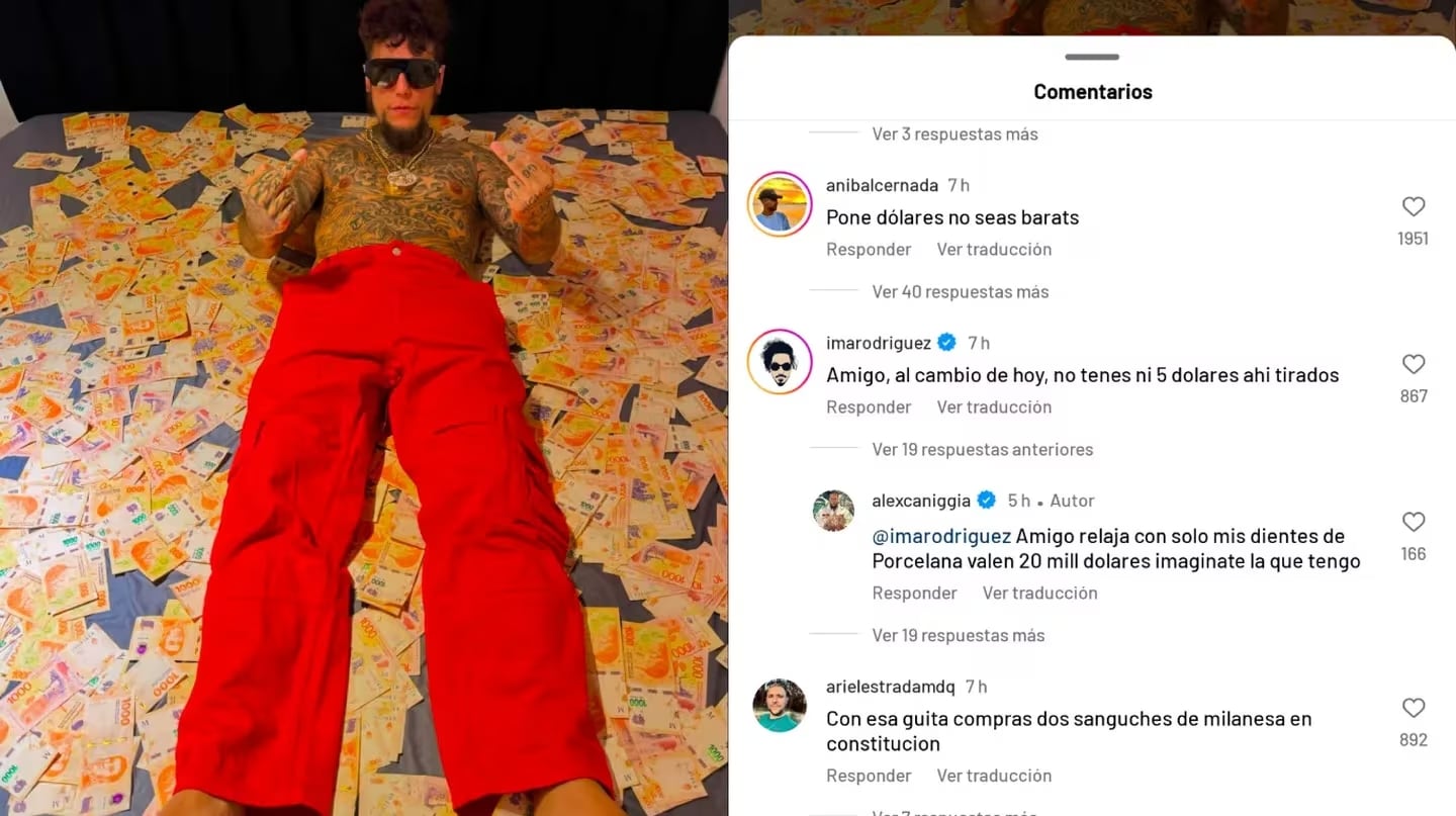 Alex Caniggia quiso causar gracia, pero sus seguidores se burlaron de él