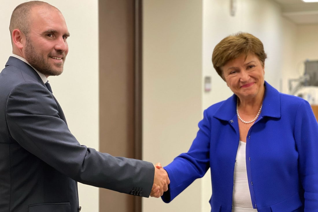 Martín Guzmán y Kristalina Georgieva. El economista dijo que hubo un quiebre antes del acuerdo con el FMI. 