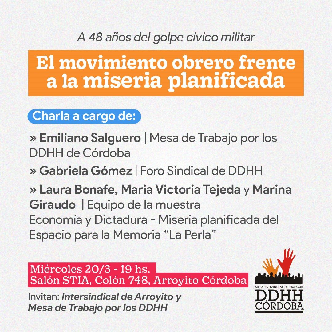 Charla Intersindical Arroyito