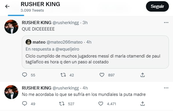 Se fueron mundiales: así vivieron Emilia Mernes, Rusherking y Lit Killah el partido de Argentina