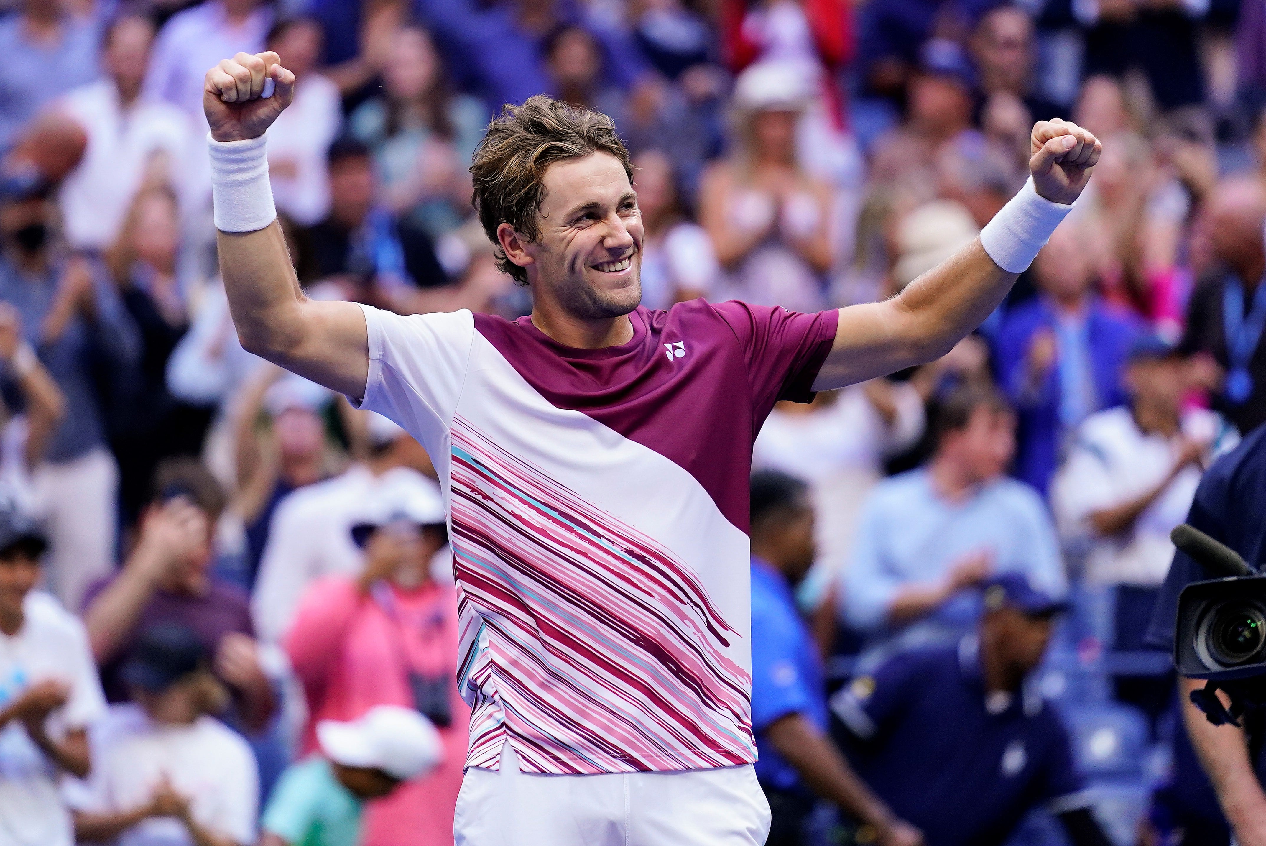 Casper Ruud se enfrentará a Carlos Alcaraz en la final del US Open. (AP/Matt Rourke).