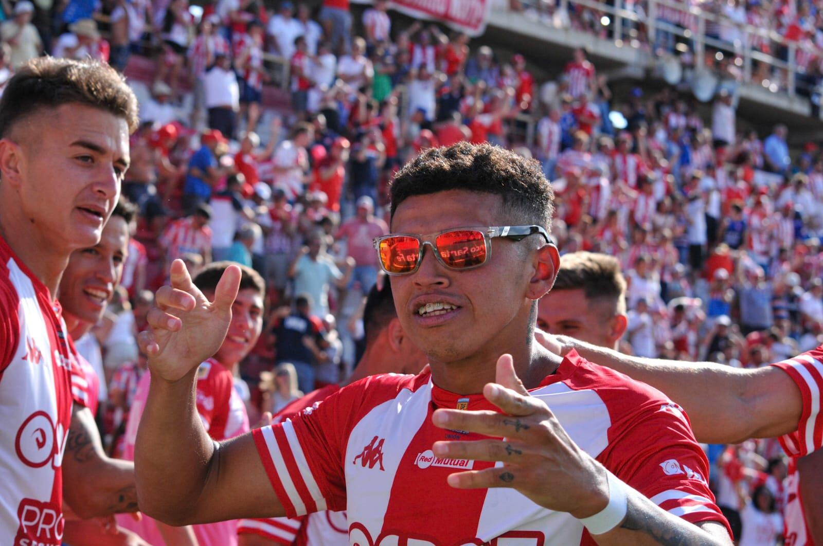 Imanol Machuca marcó el 1 a 0 de Unión ante Colón en el clásico de Santa Fe. (Prensa Unión).