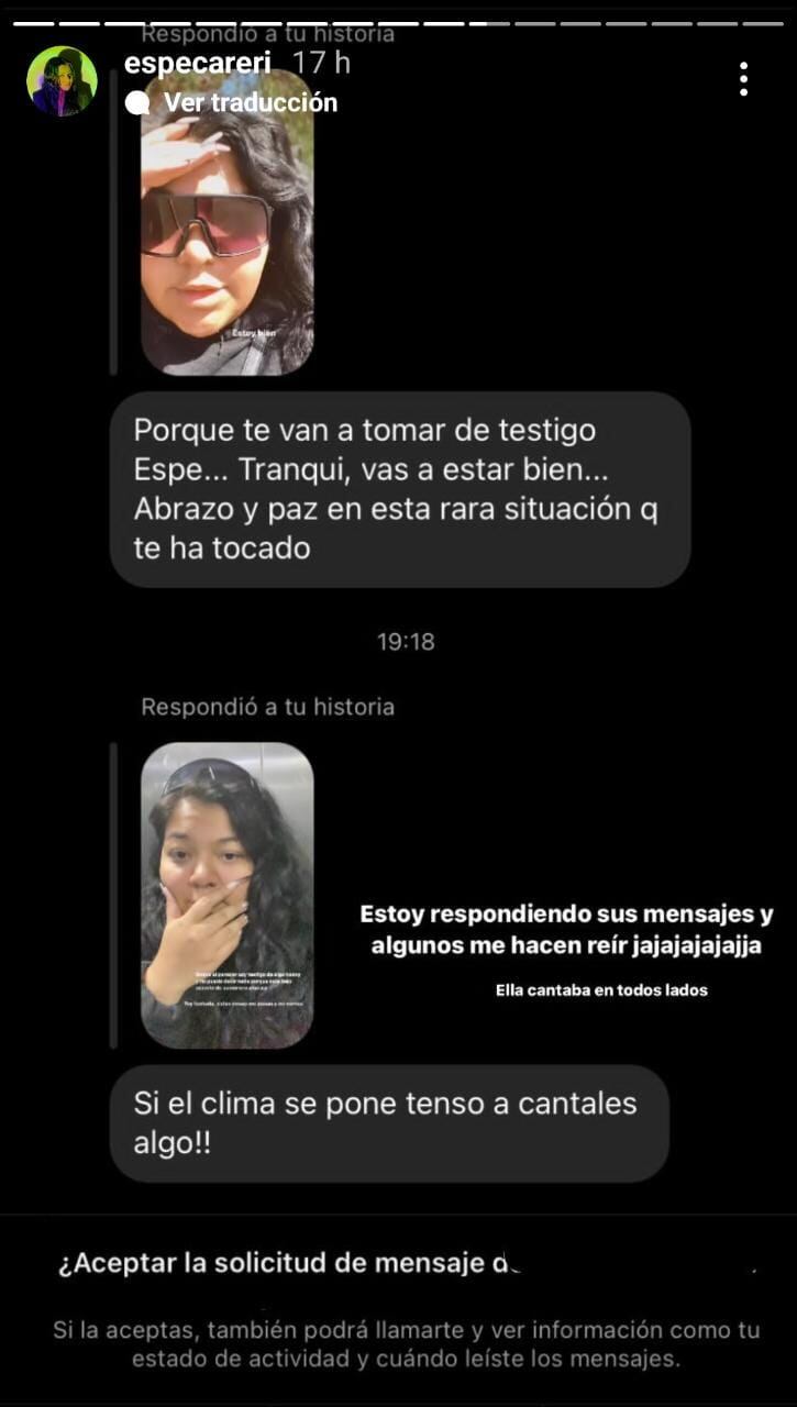 Esperanza Careri presenció un tiroteo y preocupó a sus seguidores.