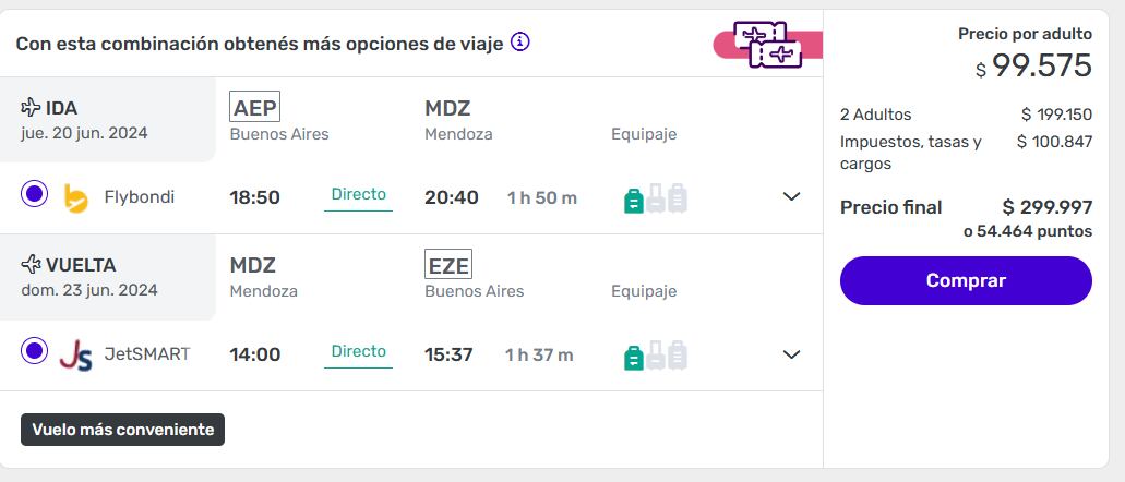 Esto es lo que cuesta un vuelo a Mendoza con el Hot Sale para junio.