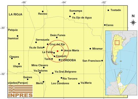 Otra vez, hubo un temblor en Córdoba.