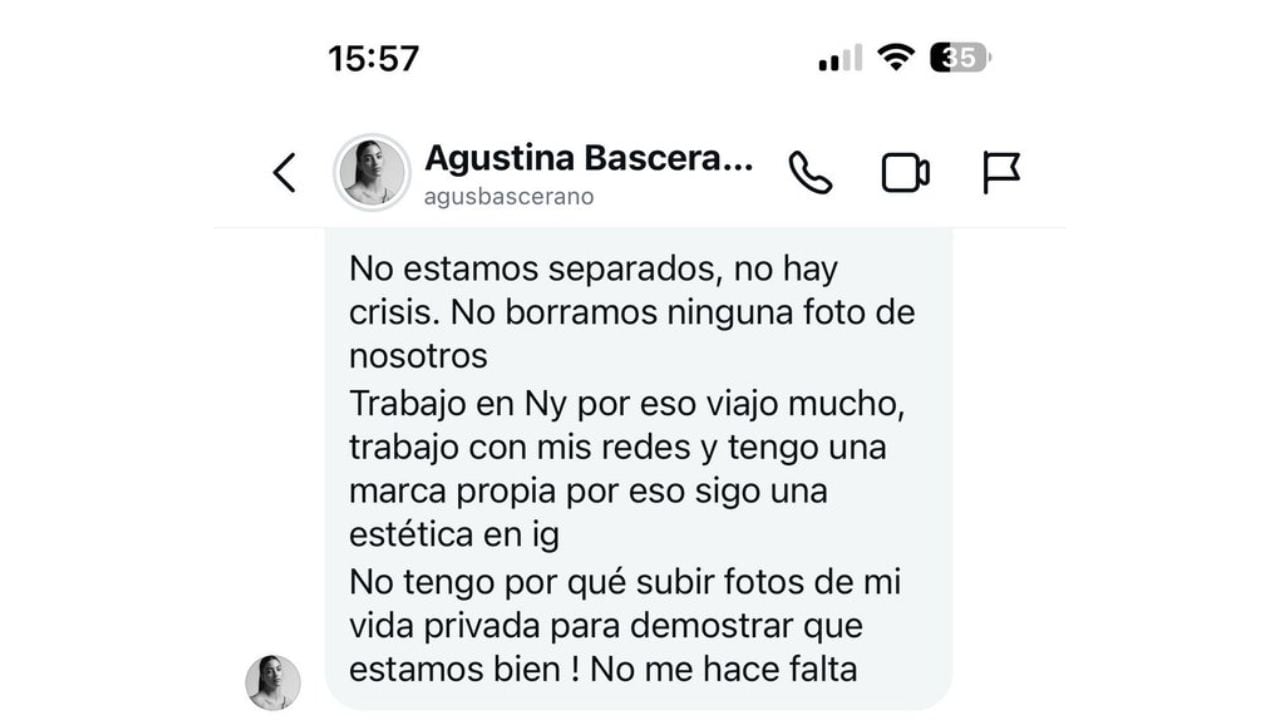 La respuesta de la esposa de Germán Pezzella a los rumores que afectaban a su matrimonio.