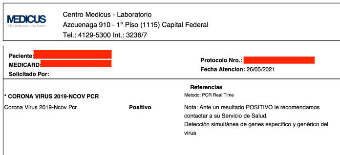 La prueba positiva que compartió el bloguero (Foto: Blog Sir Chandler)