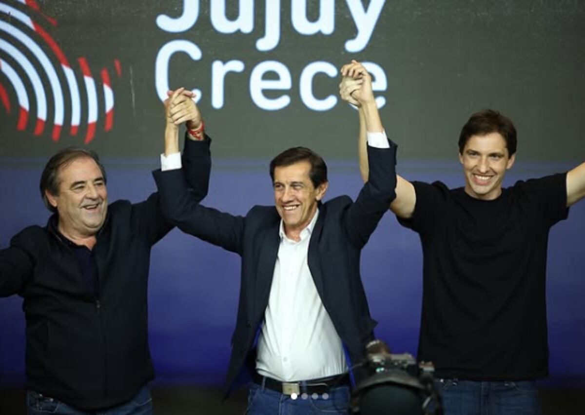 La experiencia de Alberto Bernis y Carlos Sadir, y la juventud de Adriano Morone resumen el festejo del frente Jujuy Crece.