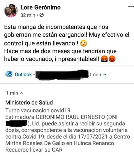 El mensaje de la hija del hombre fallecido al que citaron a vacunarse.