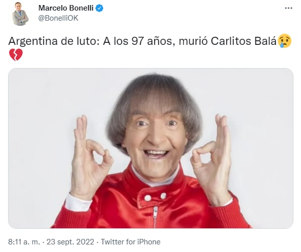 El adiós de las celebridades a Carlitos Balá.