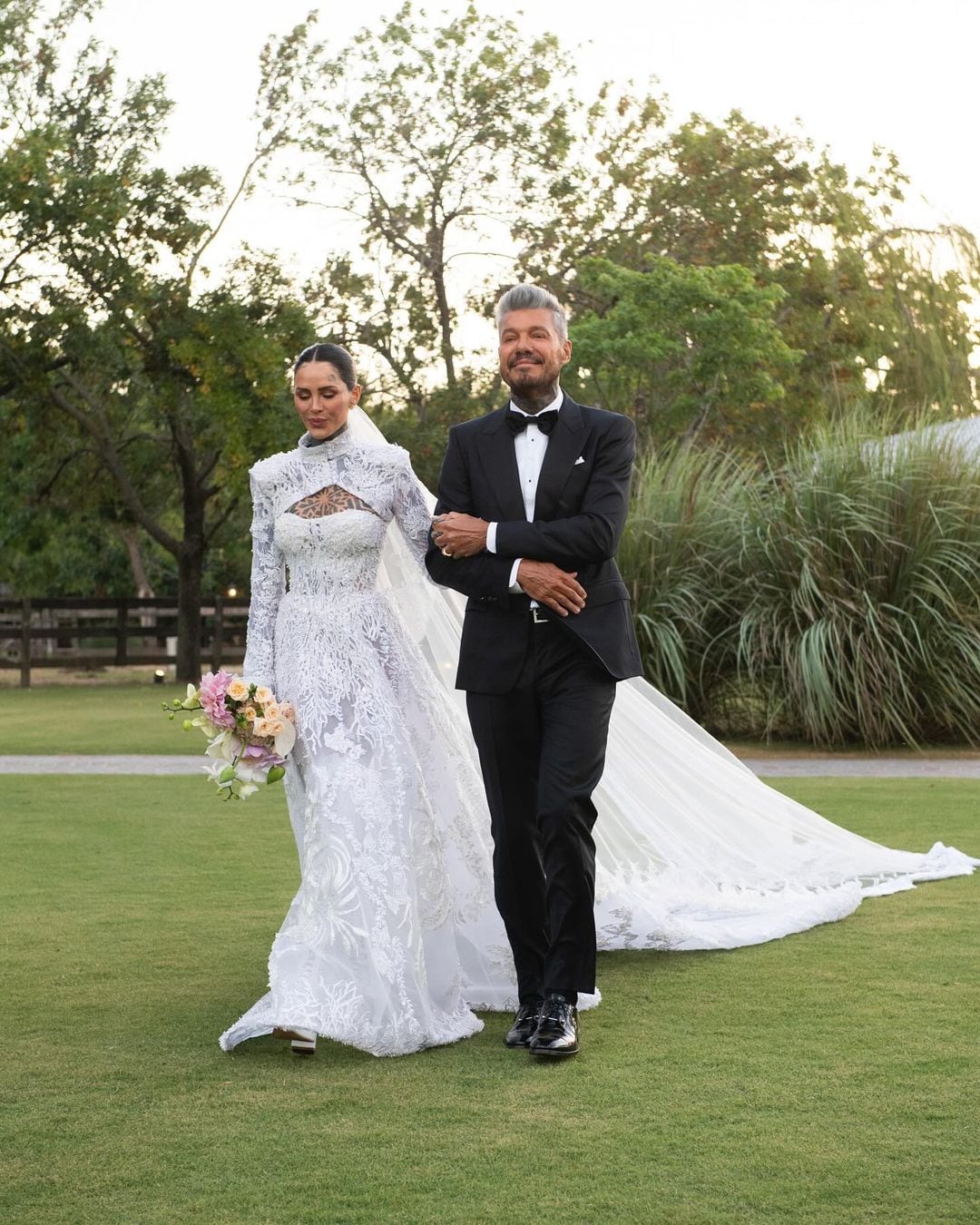 Marcelo Tinelli en el casamiento de su hija Cande