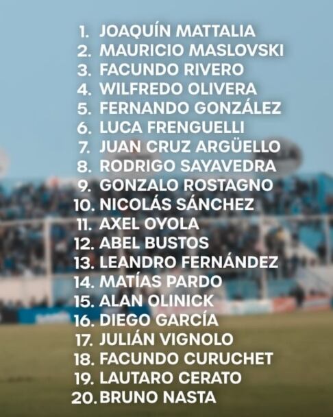 Los elegidos por Juan Carlos Olave, para el Racing-Brown de Madryn de este domingo.