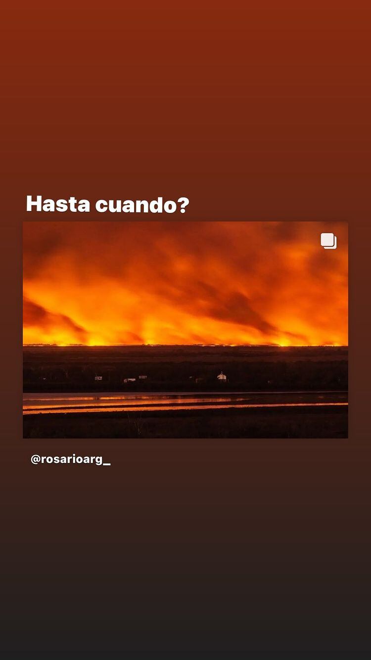 Antonela Roccuzzo expresó hartazgo frente a los incendios en las islas del Paraná.