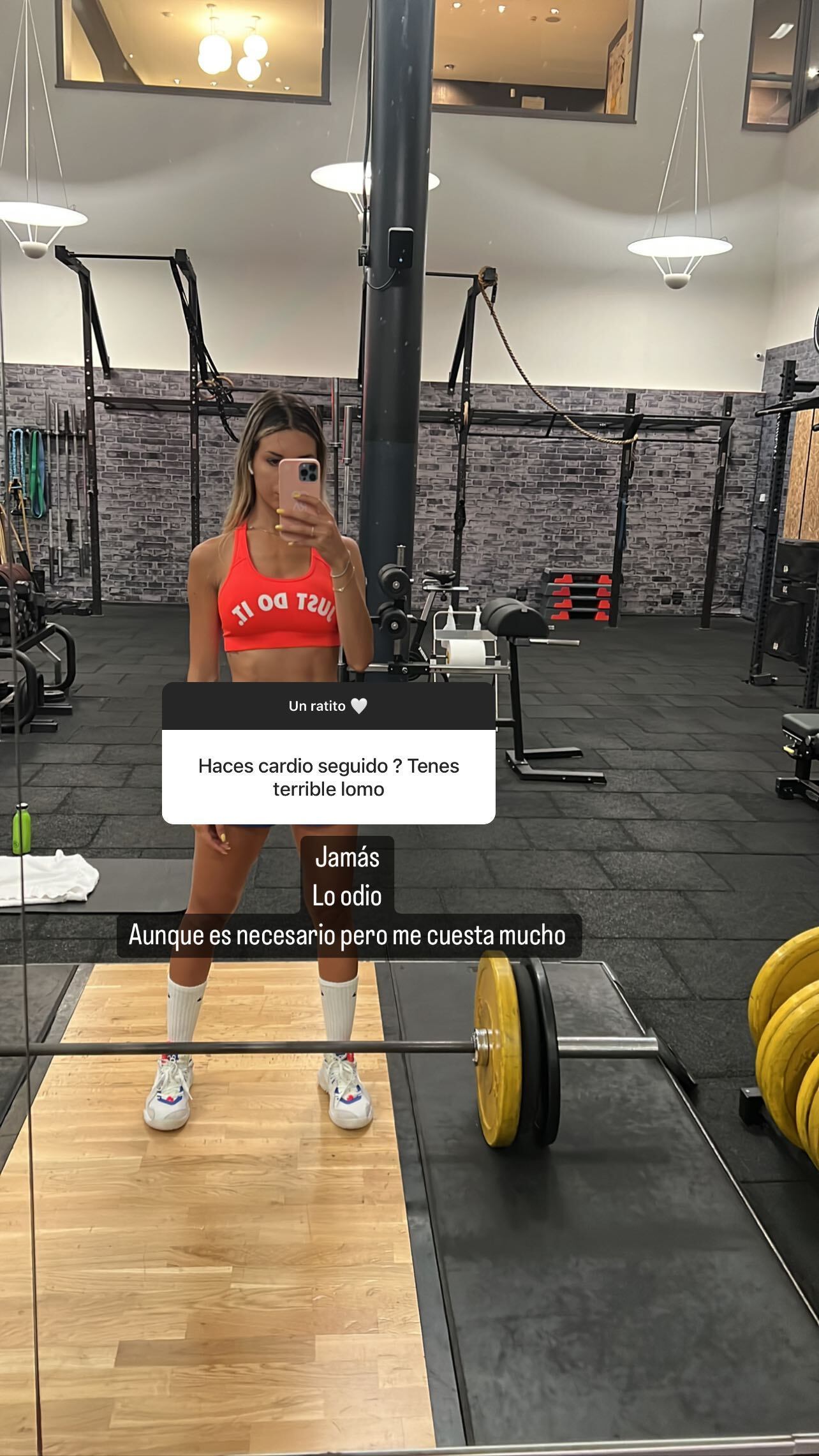 A la influencer fitness no le gusta hacer cardio.