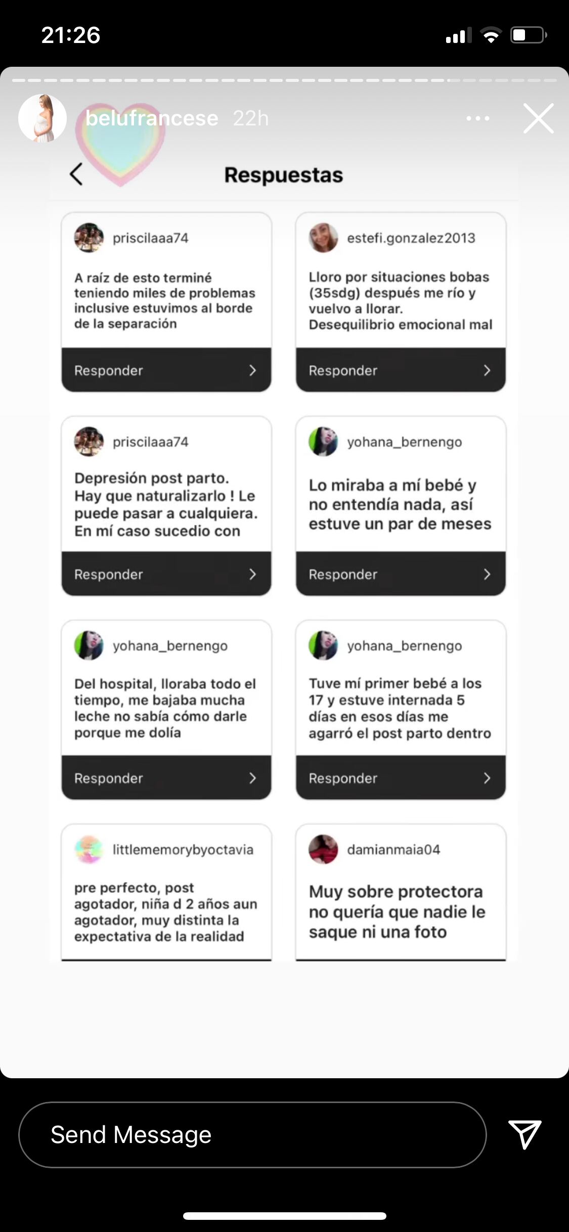 Belén Francese hablo de la depresión pre y post parto con sus seguidoras de Instagram.