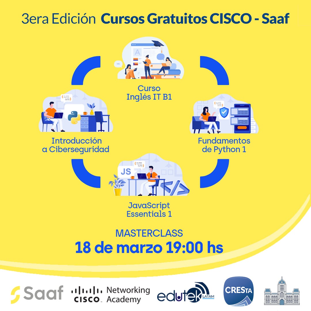 Cresta: cursos gratuitos de Programación dictados Por Cisco – Eduteklatam – Saaf