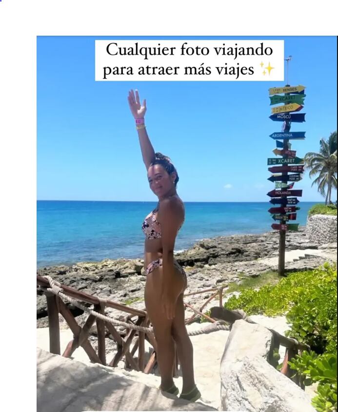 Rocío Oliva encendió Instagram y subió la temperatura del otoño con una microbikini floreada