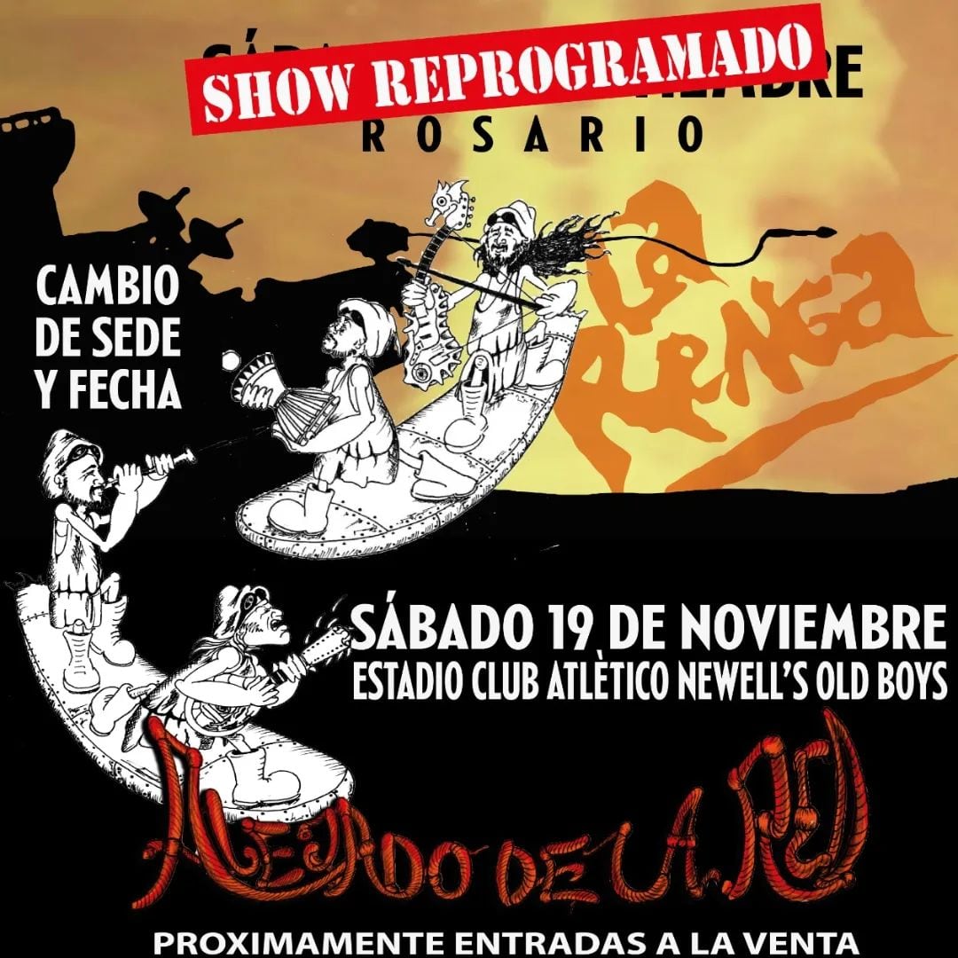 La banda anunció el cambio de fecha poco antes del show en Baradero.