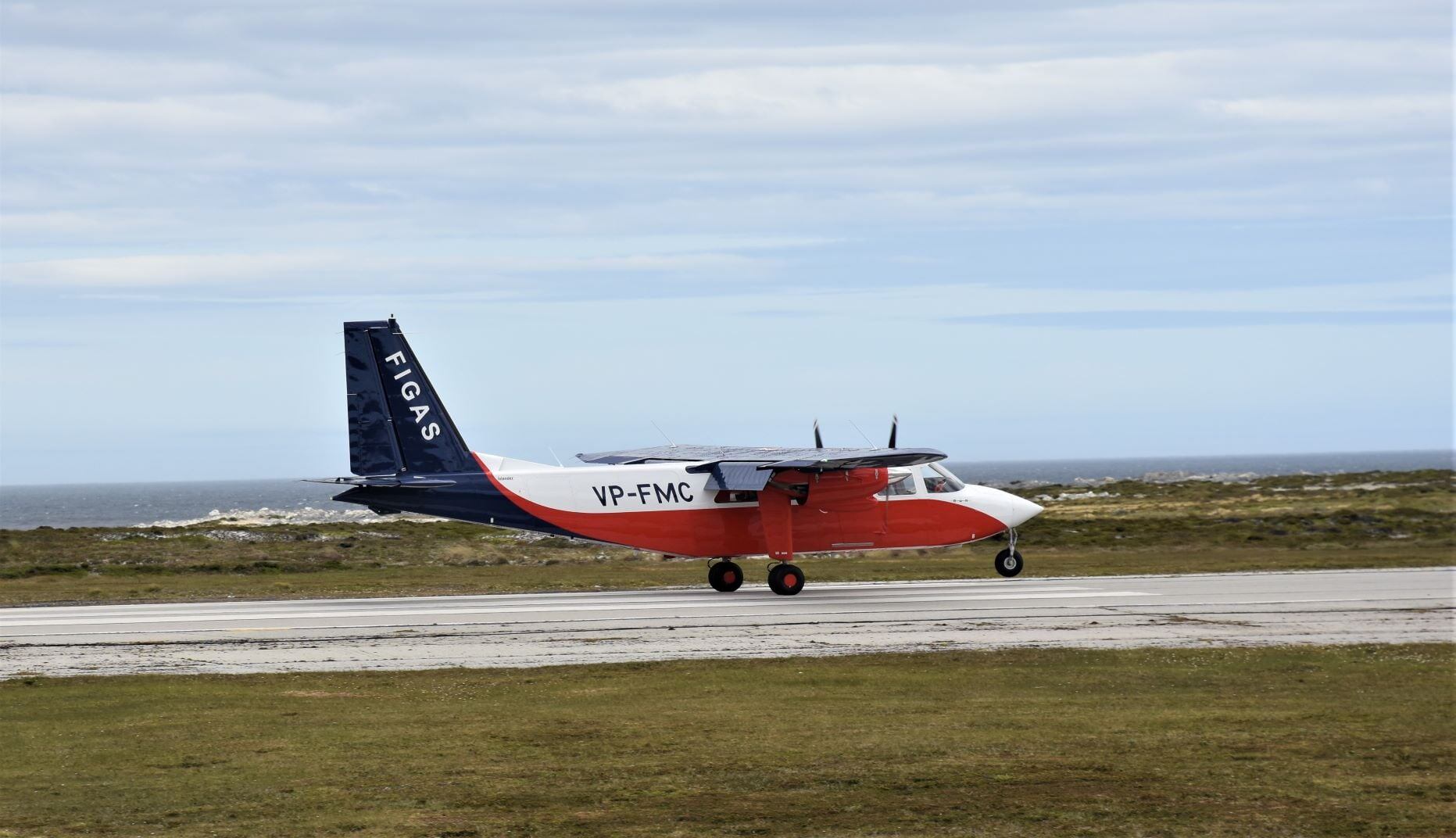 La aeronave se prepara para su despegue de prueba.