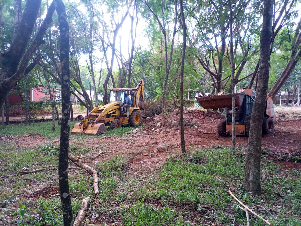 Continúan el mantenimiento de espacios verdes en la ciudad de Iguazú