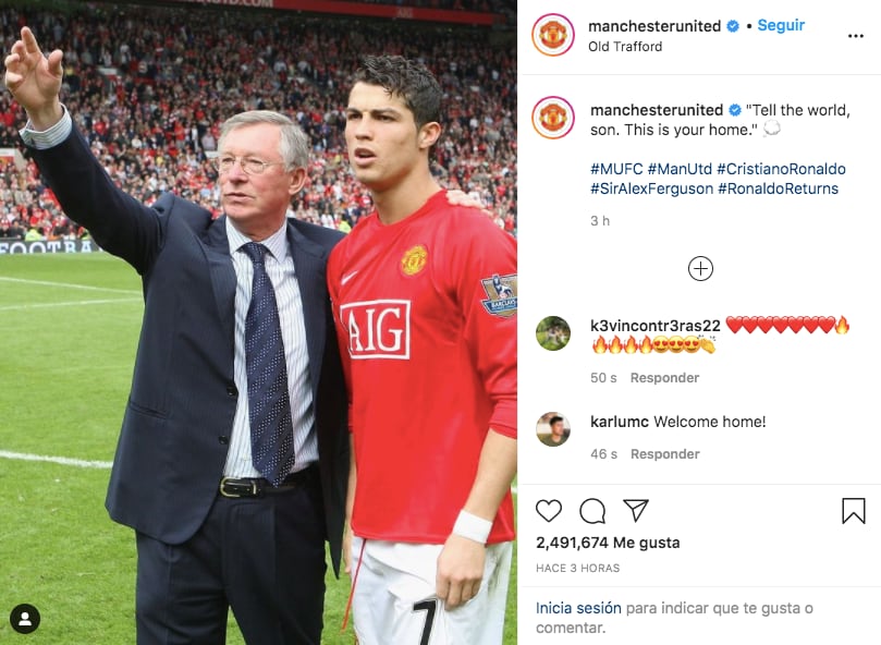 El mensaje de Alex Ferguson para Cristiano Ronaldo.