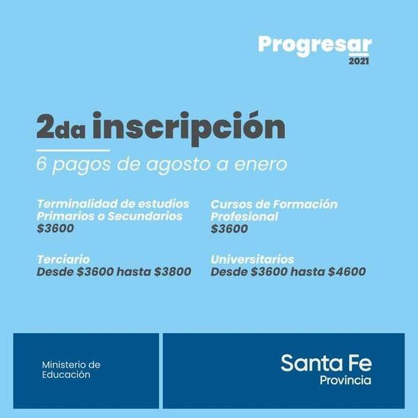 Pujato: abierta la inscripción para las becas Progresar (Facebook Comuna de Pujato)