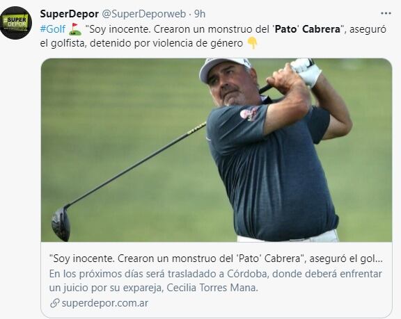 El golfista regresa este sábado a Córdoba y será juzgado en julio.