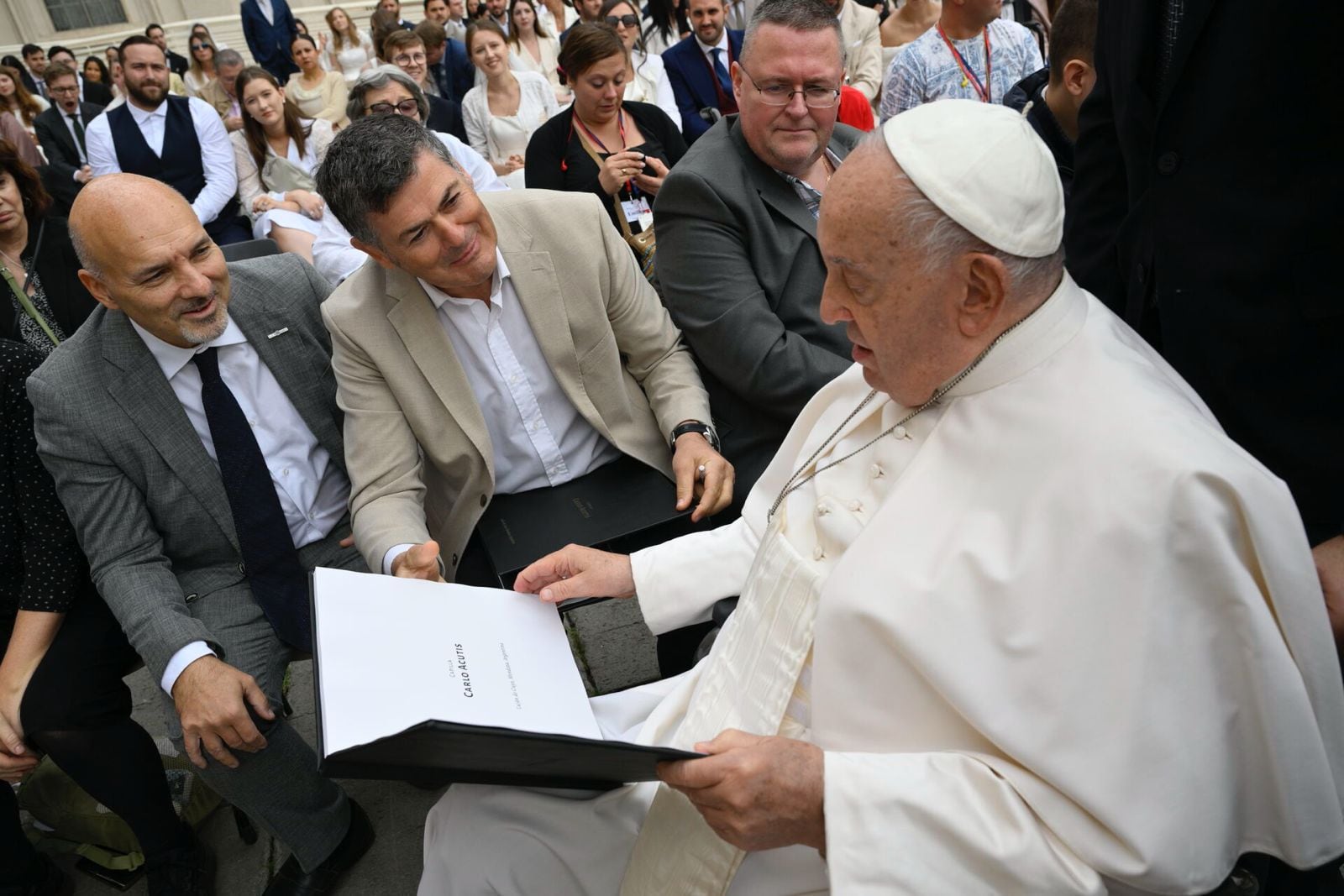 Carlos Bajach en su visita al Papa el año pasado