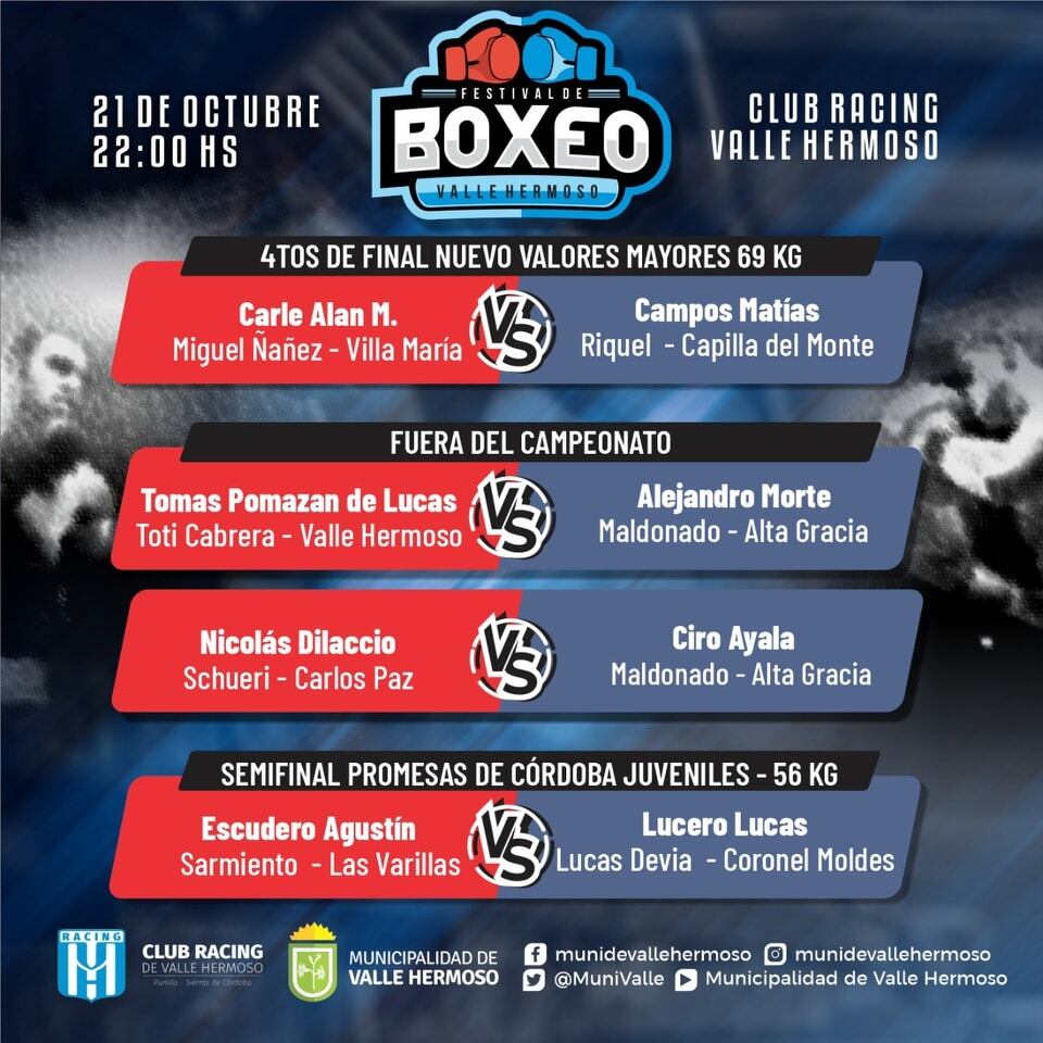 Boxeo en Valle Hermoso