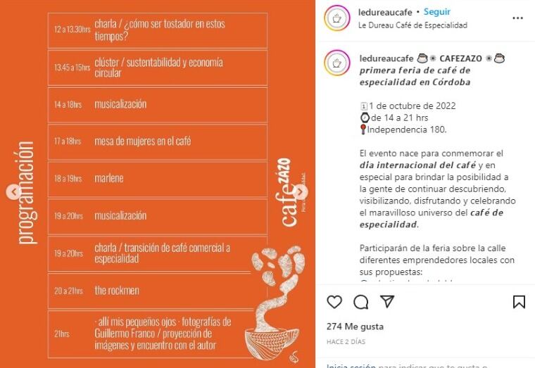 Cronograma de actividades de Cafezazo.