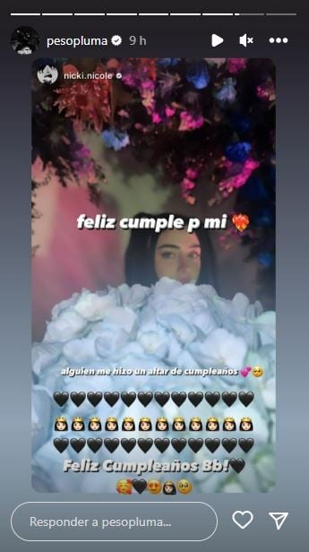 El excéntrico regalo que le hizo Peso Pluma a Nicki Nicole por su cumpleaños