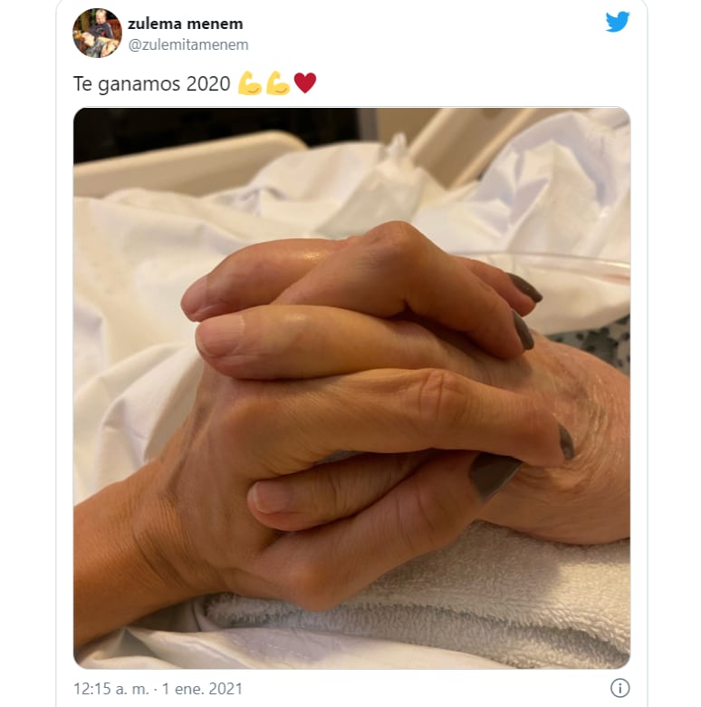 Zulemita Menem recibió el 2021 junto a su papá Carlos, quien permanecía internado y en coma.