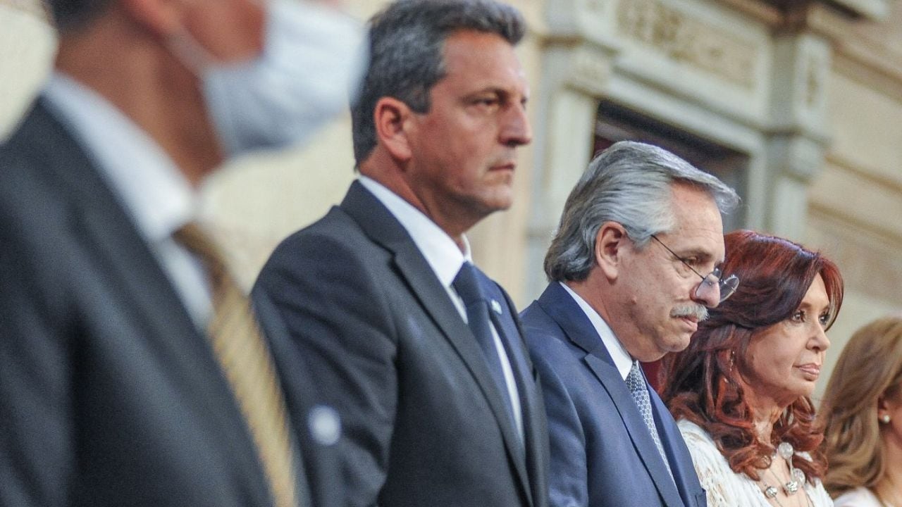 Sergio Massa, Alberto Fernández y Cristina Kirchner.