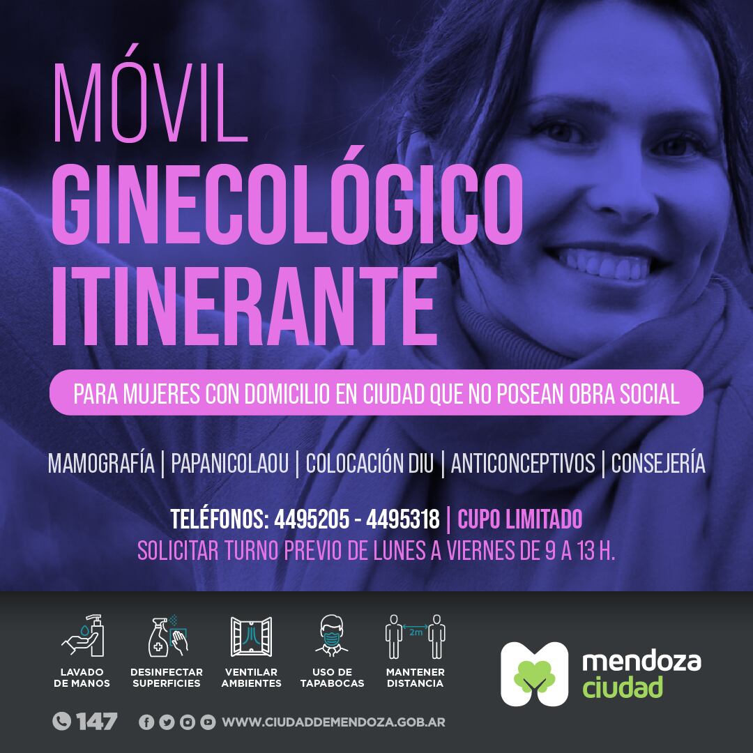 Flayer móvil ginecológico itinerante.