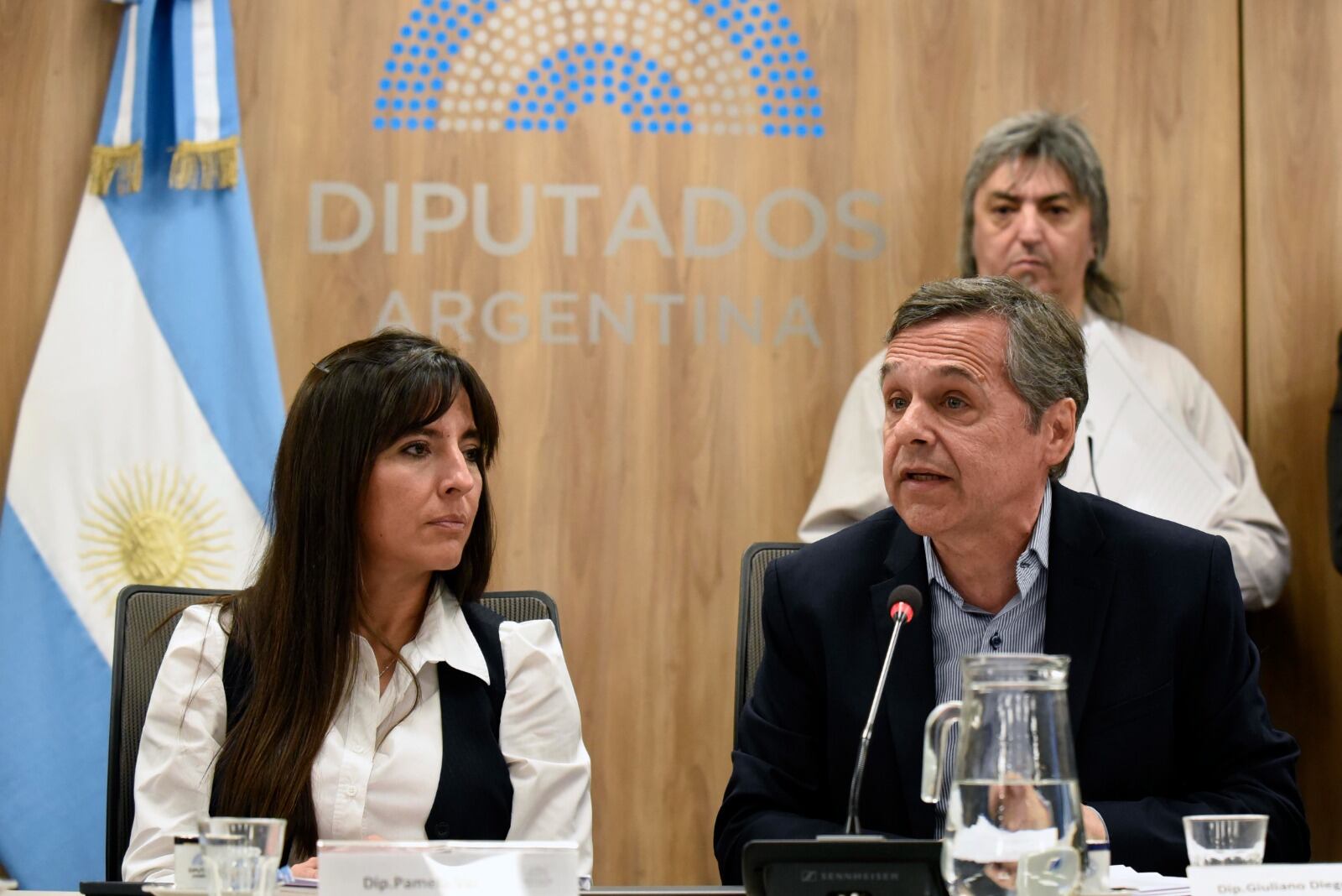 Los diputados Pamela Verasay (UCR) y Diego Giuliano (UP), presidente y vice de la Comisión de Transporte (Foto: HCDN)