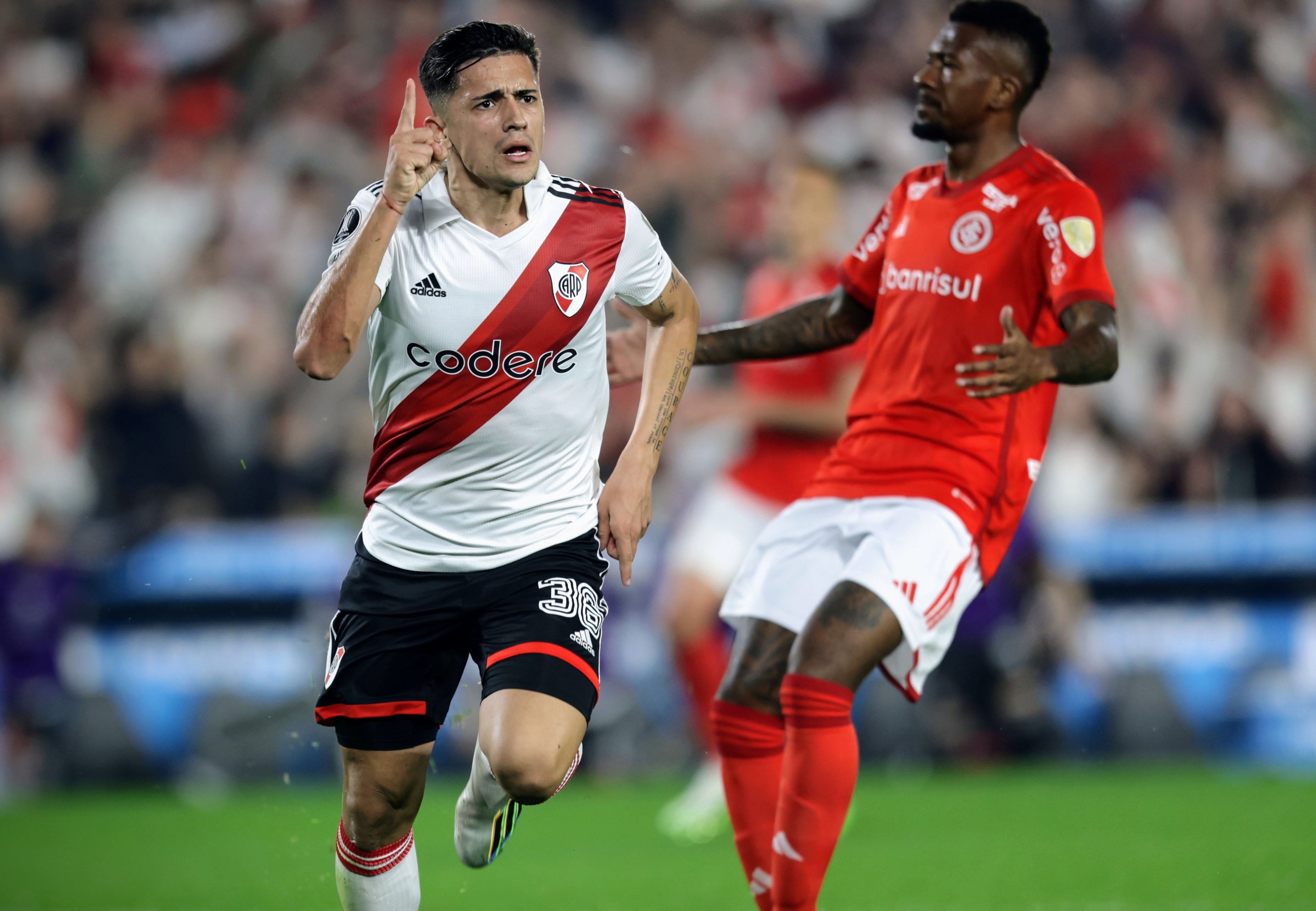 Pablo Solari, autor de los dos goles de River ante Inter. (Fotobaires)