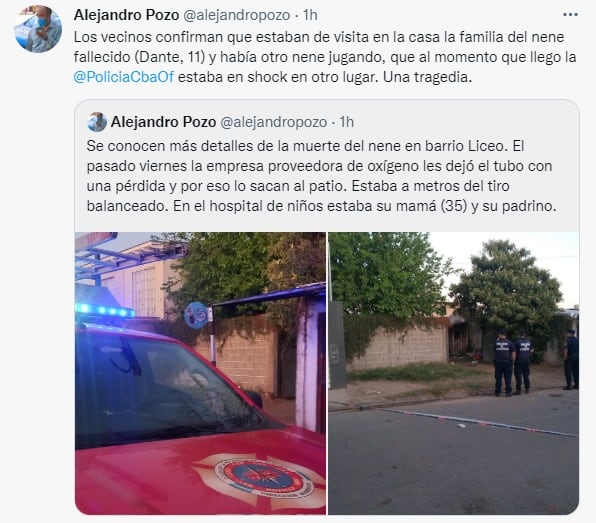 Un niño de 11 años perdió la vida por las heridas que le causó la explosión de un tubo.