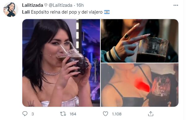 Cómo reaccionó el público argentino a Lali preparando un fernet en TV española.