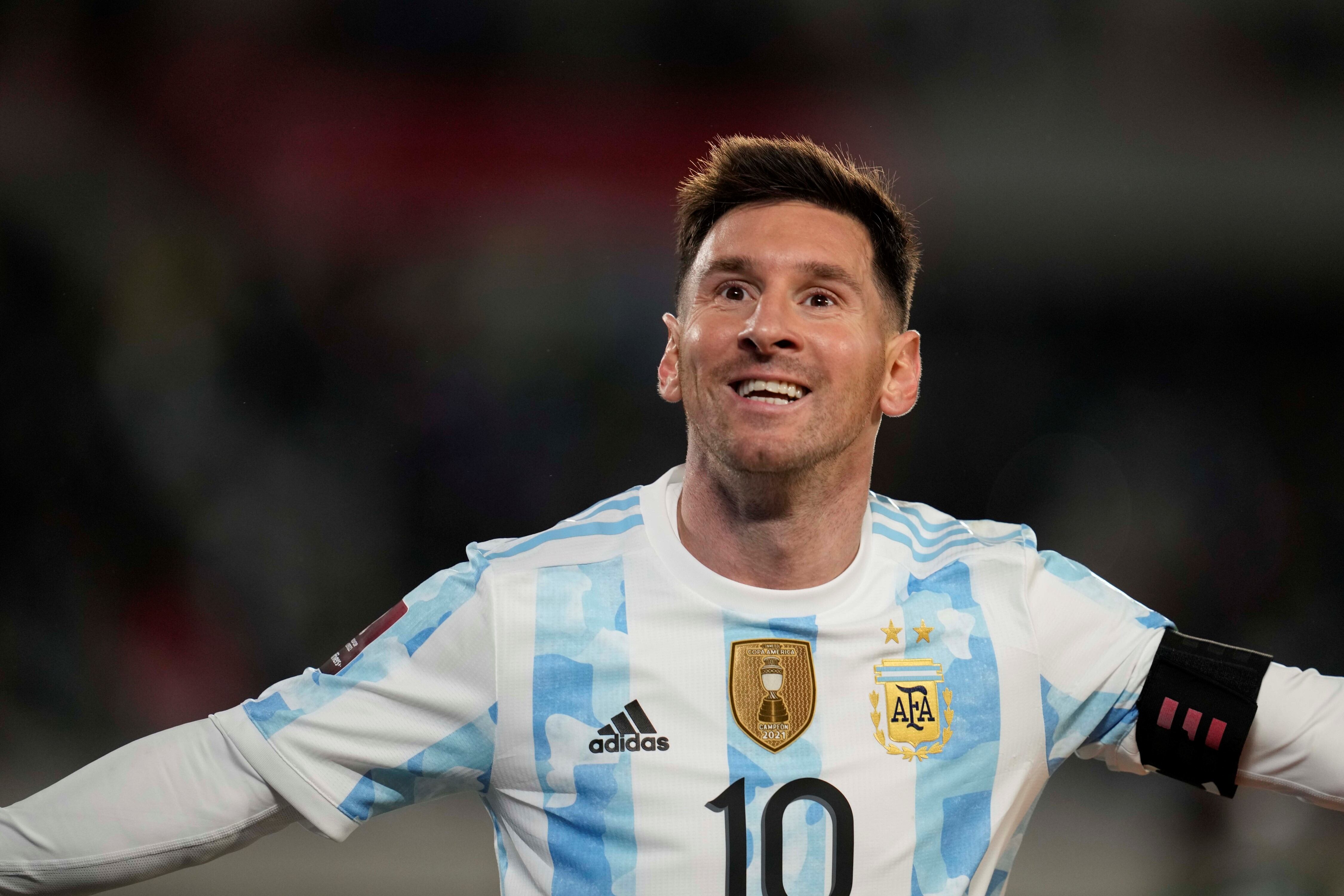 Una noche perfecta para Lionel Messi con la selección. (AP Photo/Natacha Pisarenko, Pool)