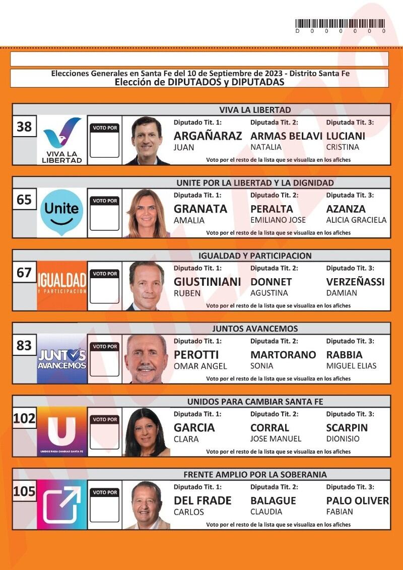 Las Boletas se identificarán con colores