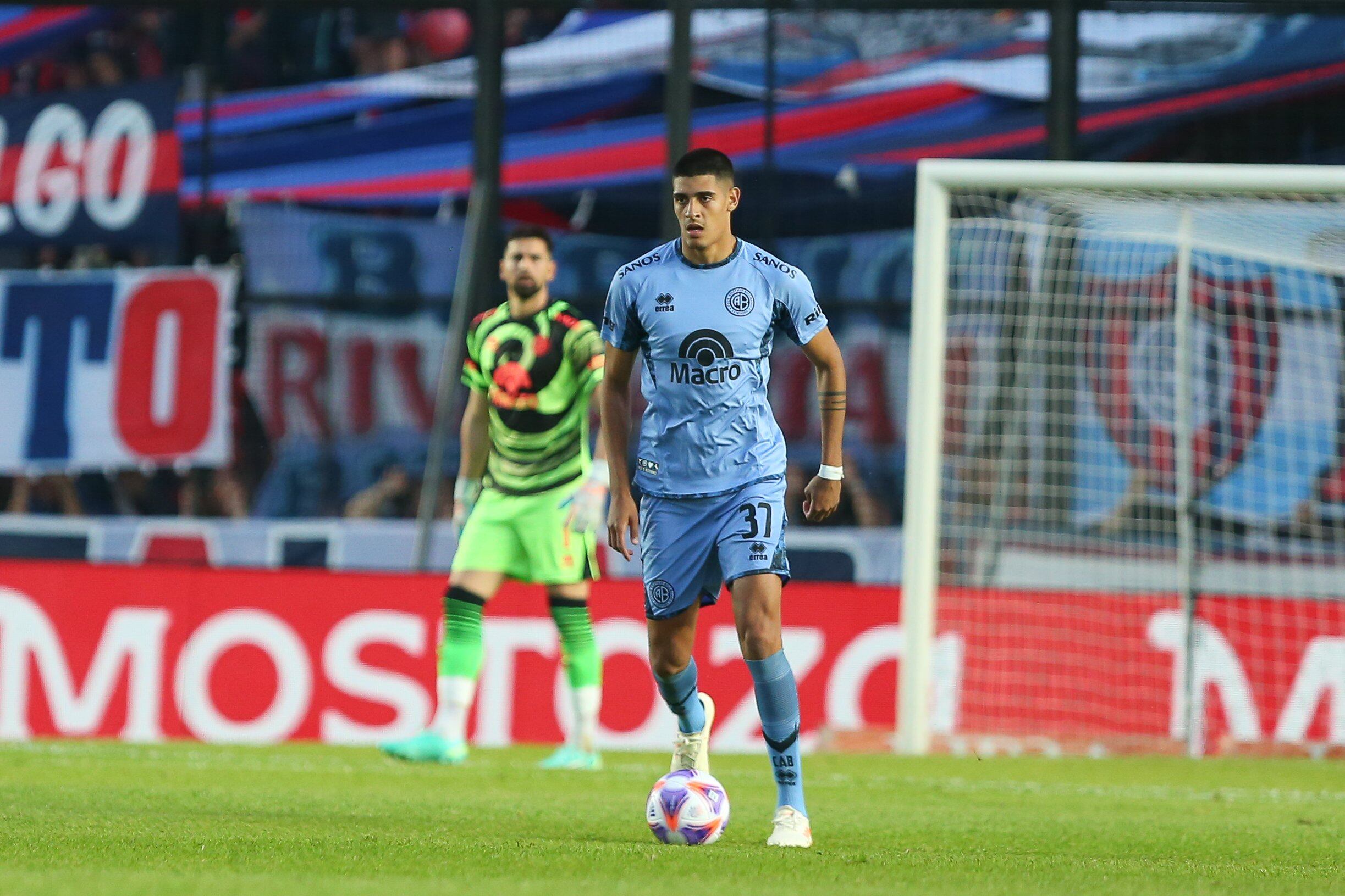 Mariano Troilo, defensor de Belgrano, en el partido ante San Lorenzo, por la Copa Argentina 2023. (Prensa Belgrano)