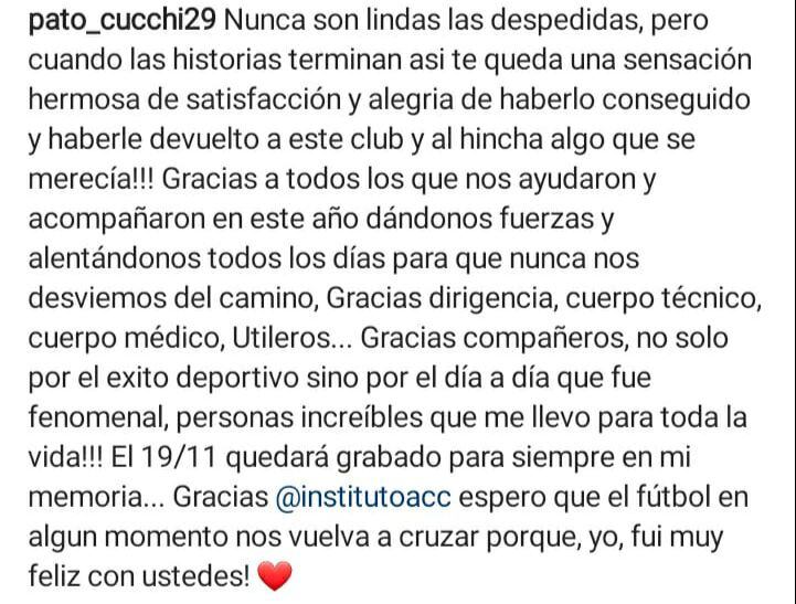 El texto completo de Patricio Cucchi.