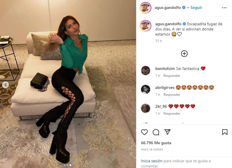 Agustina Gandolfo y el desafío que le hizo a sus seguidores en Instagram.
