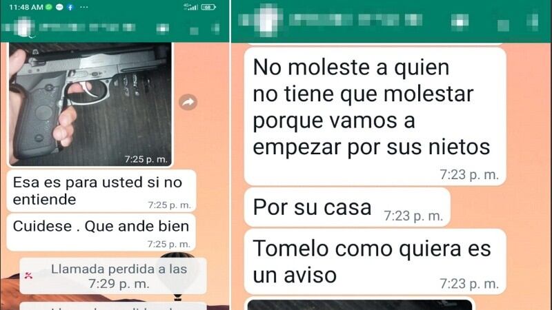 Los delincuentes amenazan al hombre y a su familia