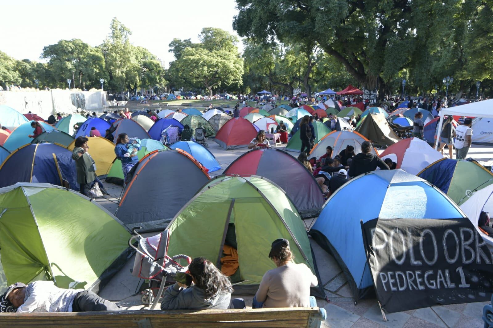 El Polo Obrero acampa en la 9 de Julio 