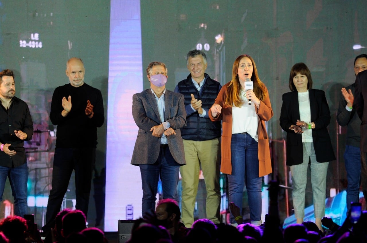 María Eugenia Vidal, durante el cierre del festejo tras las PASO.