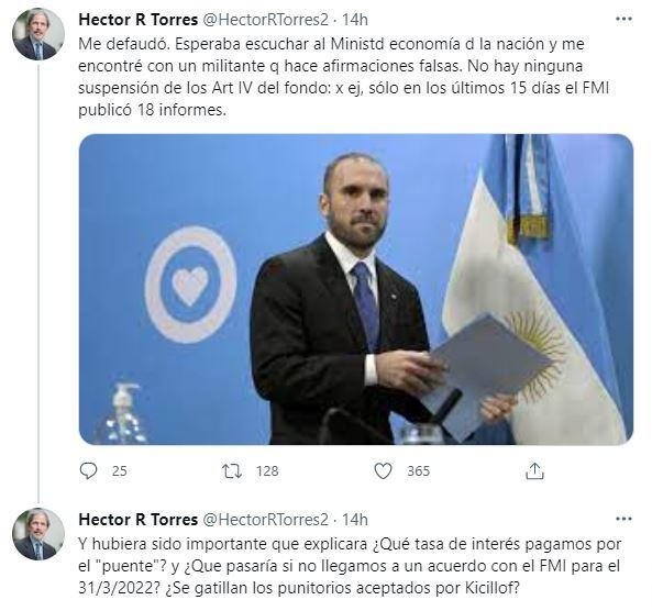 Tuit de Héctor Torres