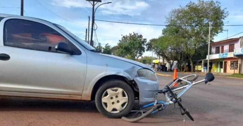 Accidente vial en Posadas: un ciclista lesionado.